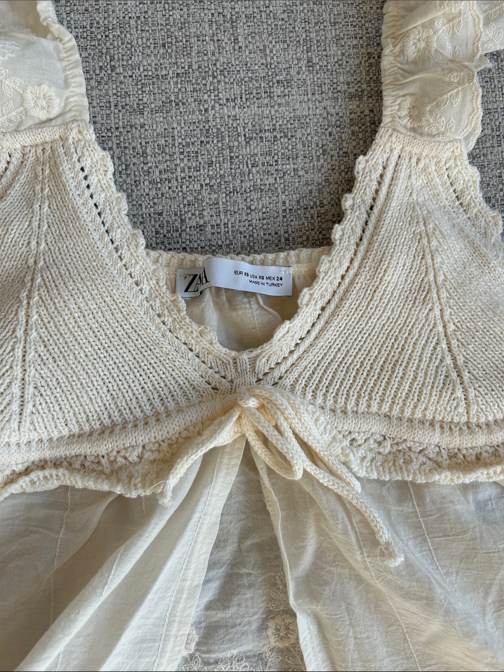 Zara Lace and Knit Top - Picture 2 of 5